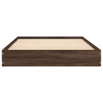 Cadre de lit sans matelas chêne marron 90x190cm bois ingénierie