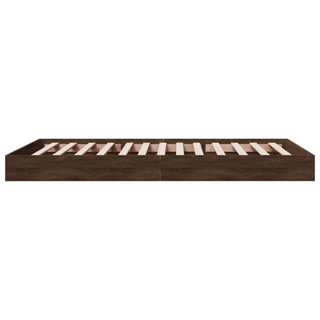 Cadre de lit sans matelas chêne marron 90x190cm bois ingénierie