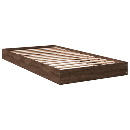 Cadre de lit sans matelas chêne marron 90x190cm bois ingénierie