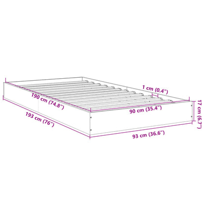 Cadre de lit sans matelas chêne marron 90x190cm bois ingénierie