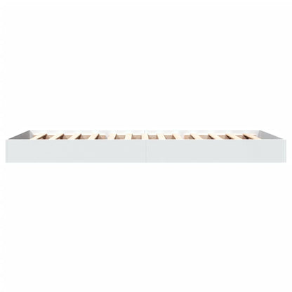 Cadre de lit sans matelas blanc 75x190 cm bois d'ingénierie