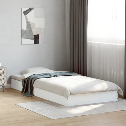 Cadre de lit sans matelas blanc 75x190 cm bois d'ingénierie