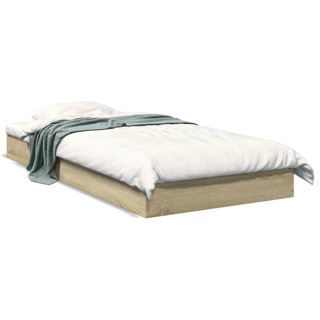 Cadre de lit sans matelas chêne sonoma 75x190 cm