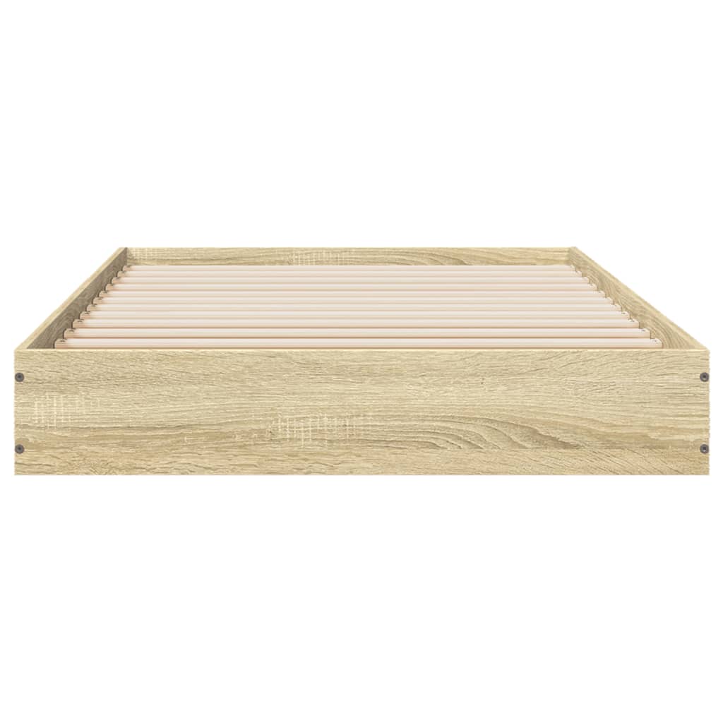 Cadre de lit sans matelas chêne sonoma 75x190 cm