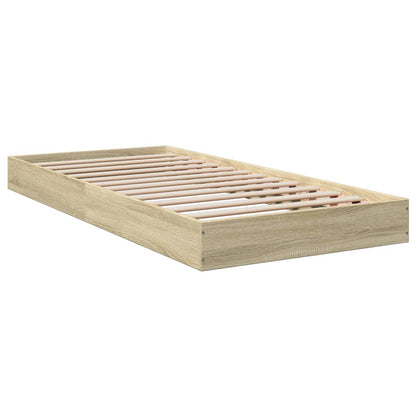 Cadre de lit sans matelas chêne sonoma 75x190 cm