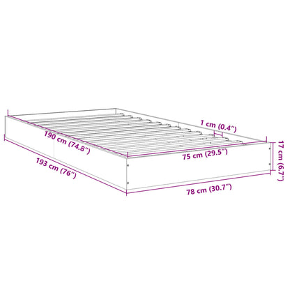 Cadre de lit sans matelas chêne sonoma 75x190 cm