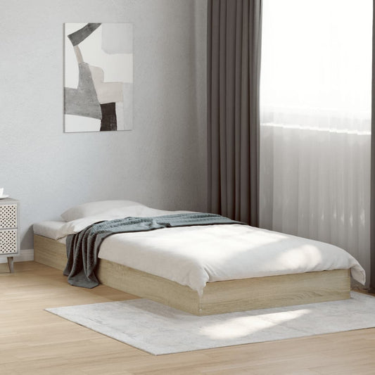 Cadre de lit sans matelas chêne sonoma 75x190 cm