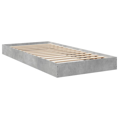 Cadre de lit sans matelas gris béton 75x190 cm