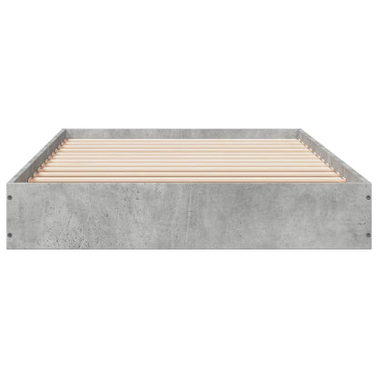 Cadre de lit sans matelas gris béton 75x190 cm