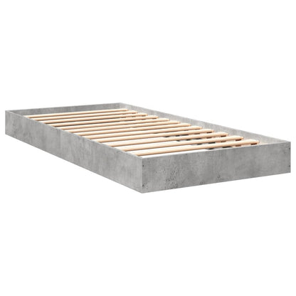 Cadre de lit sans matelas gris béton 75x190 cm