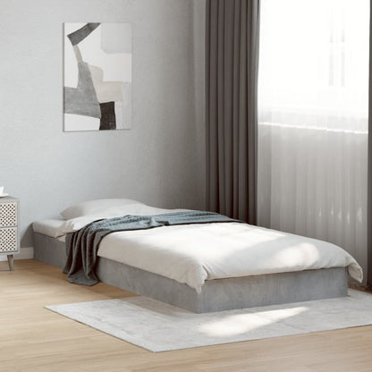 Cadre de lit sans matelas gris béton 75x190 cm