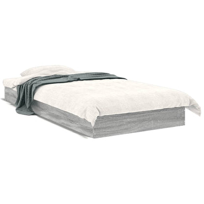 Cadre de lit sans matelas sonoma gris 75x190 cm