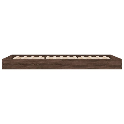 Cadre de lit sans matelas chêne marron 75x190cm bois ingénierie