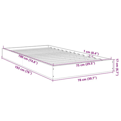 Cadre de lit sans matelas chêne marron 75x190cm bois ingénierie