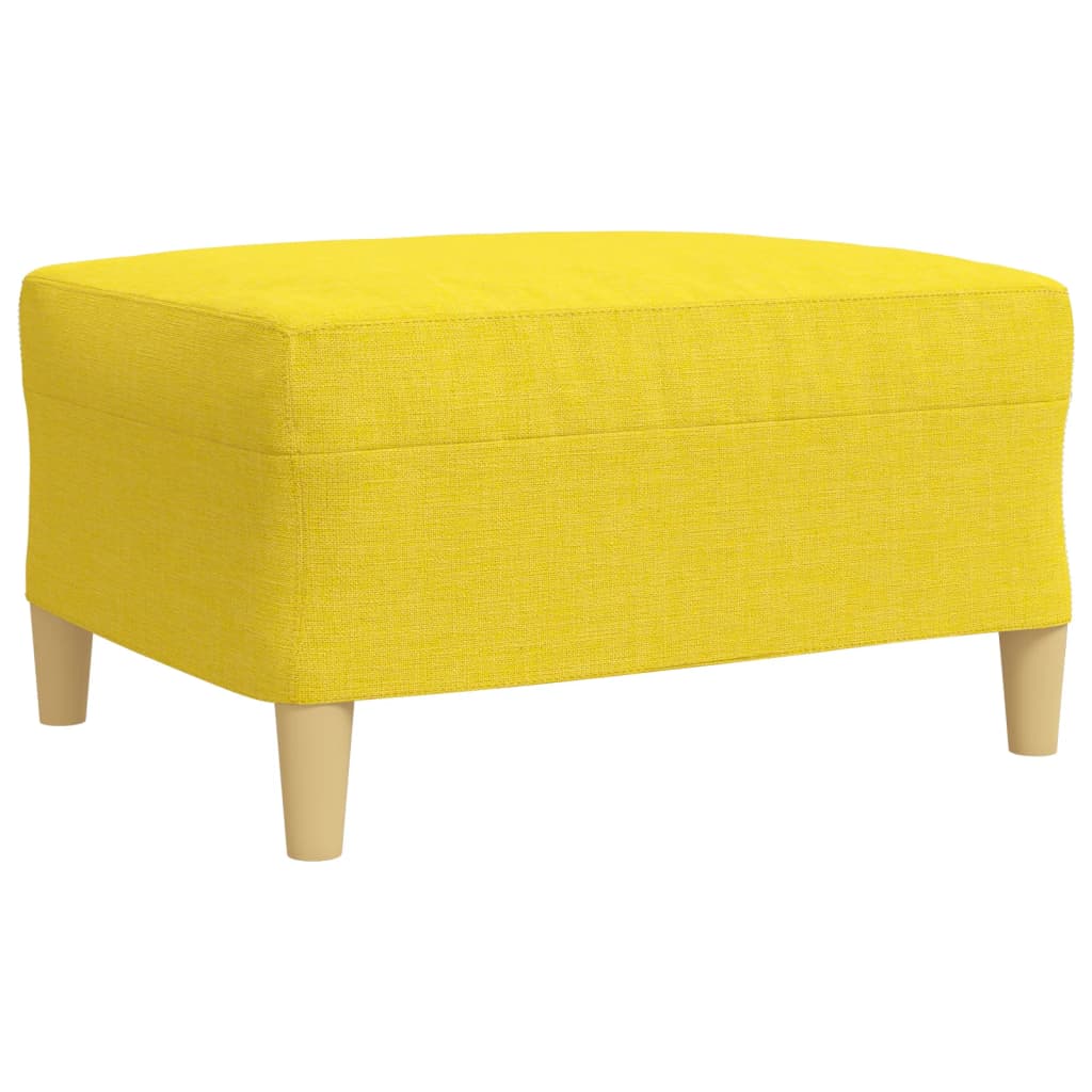 Ensemble de canapés 4 pcs avec repose-pied jaune clair tissu