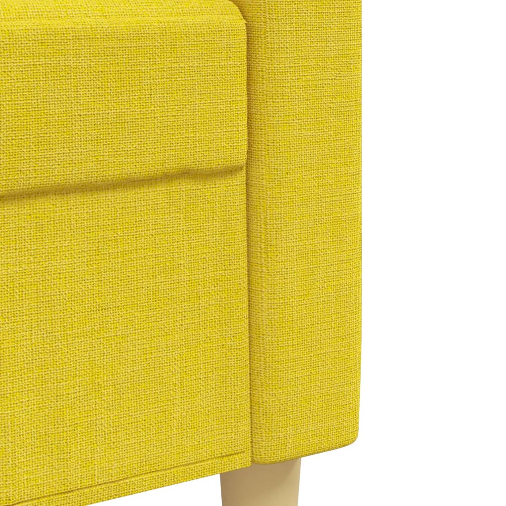 Ensemble de canapés 4 pcs avec repose-pied jaune clair tissu