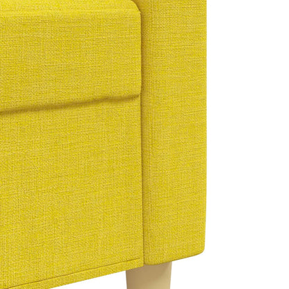 Ensemble de canapés 4 pcs avec repose-pied jaune clair tissu