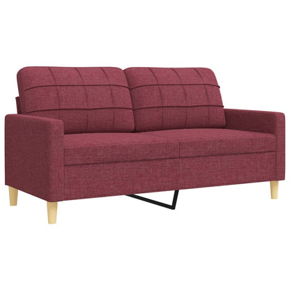 Ensemble de canapés 4 pcs avec repose-pied rouge bordeaux tissu