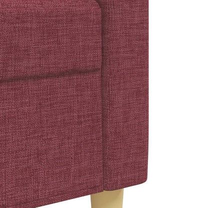 Ensemble de canapés 4 pcs avec repose-pied rouge bordeaux tissu