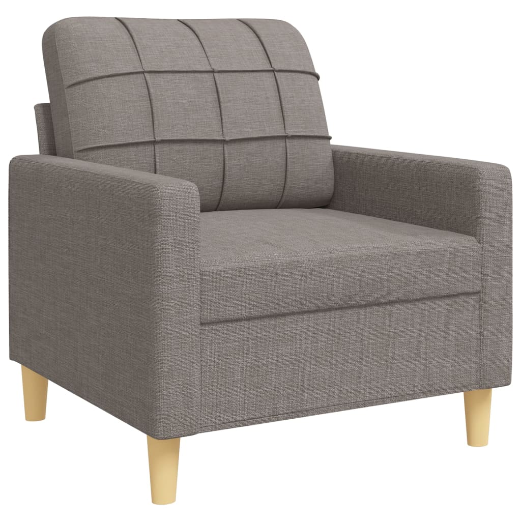 Ensemble de canapés 3 pcs avec coussins décoratifs taupe tissu