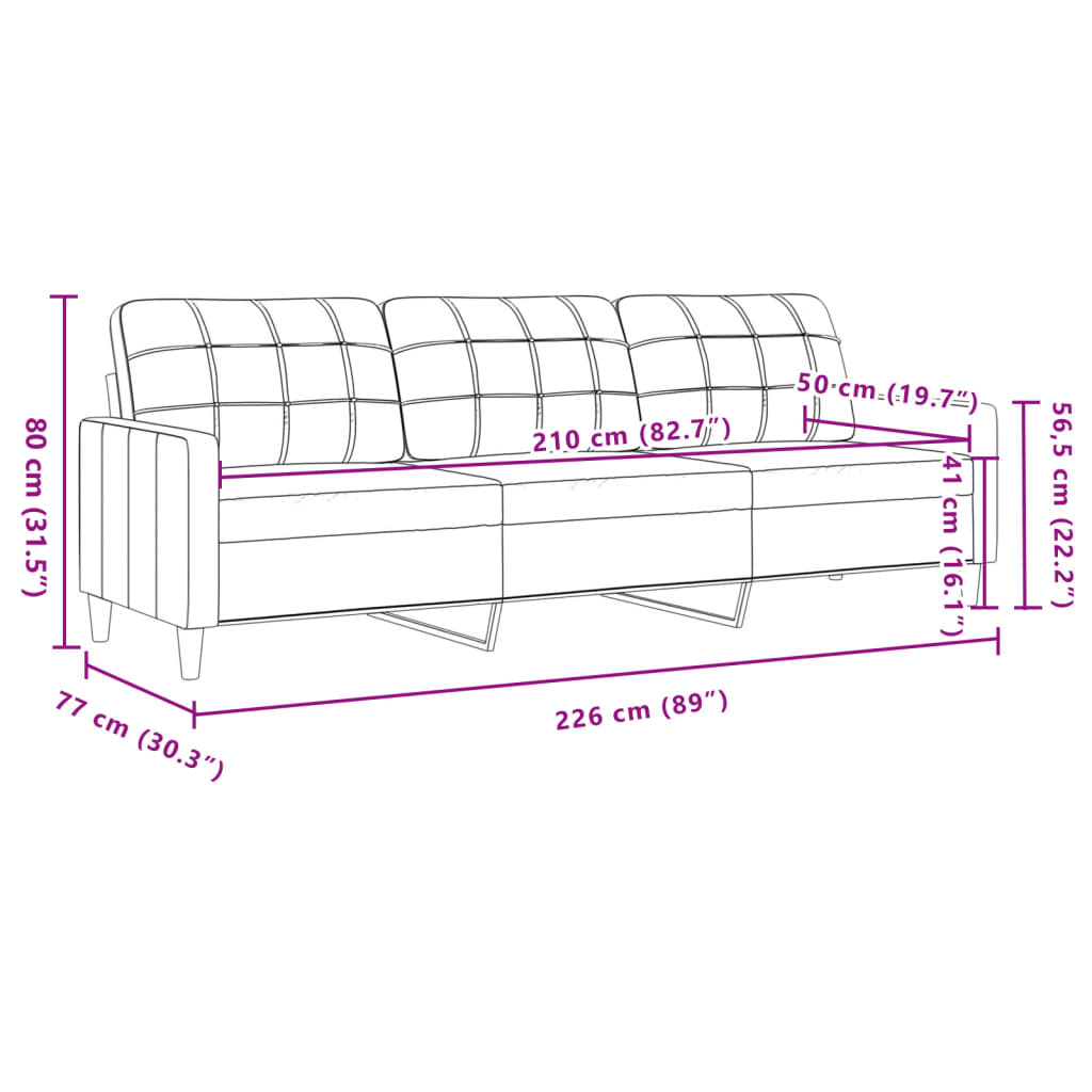 Ensemble de canapés 2 pcs gris clair tissu