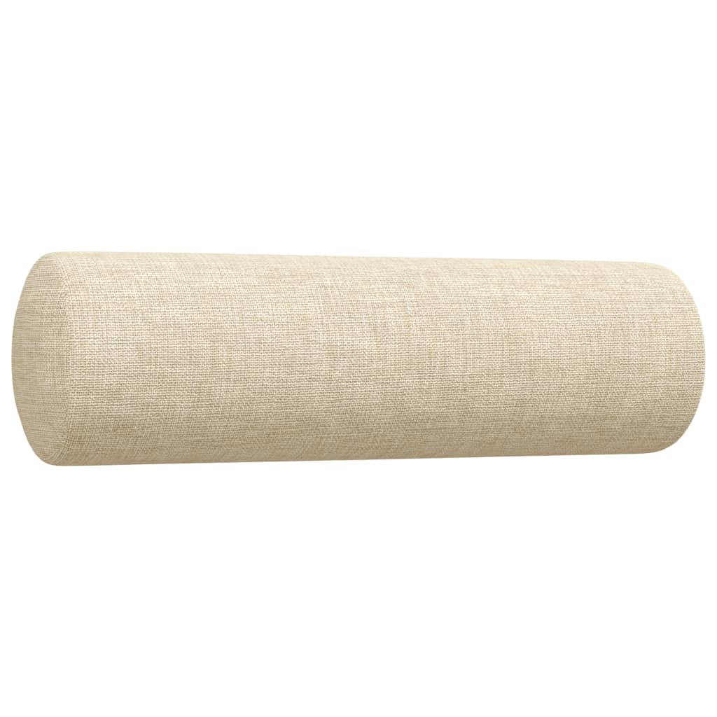 Ensemble de canapés 2 pcs avec coussins décoratifs crème tissu