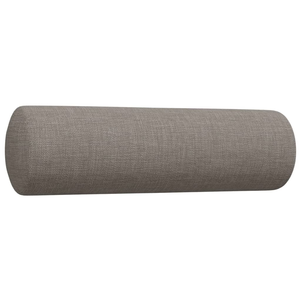 Ensemble de canapés 2 pcs avec coussins décoratifs taupe tissu