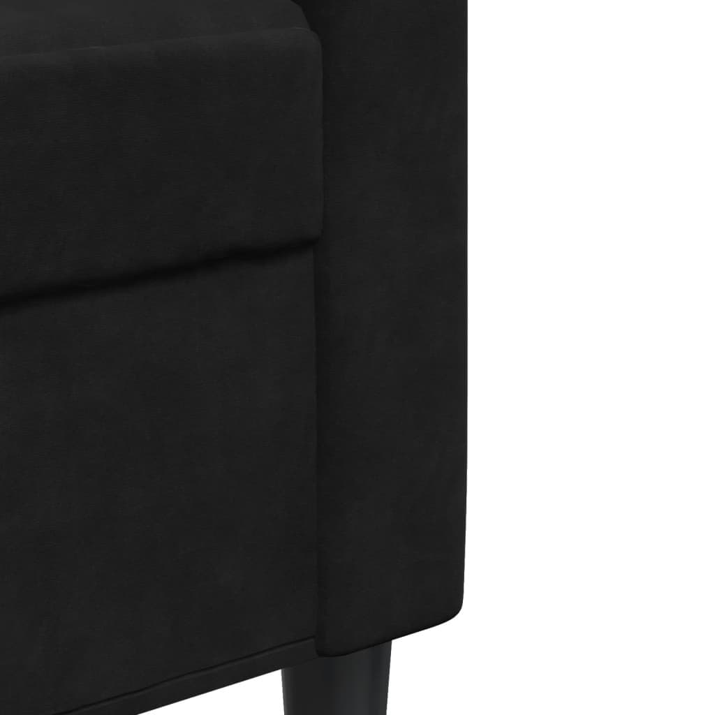 Ensemble de canapés 3pcs et coussins et traversins noir velours