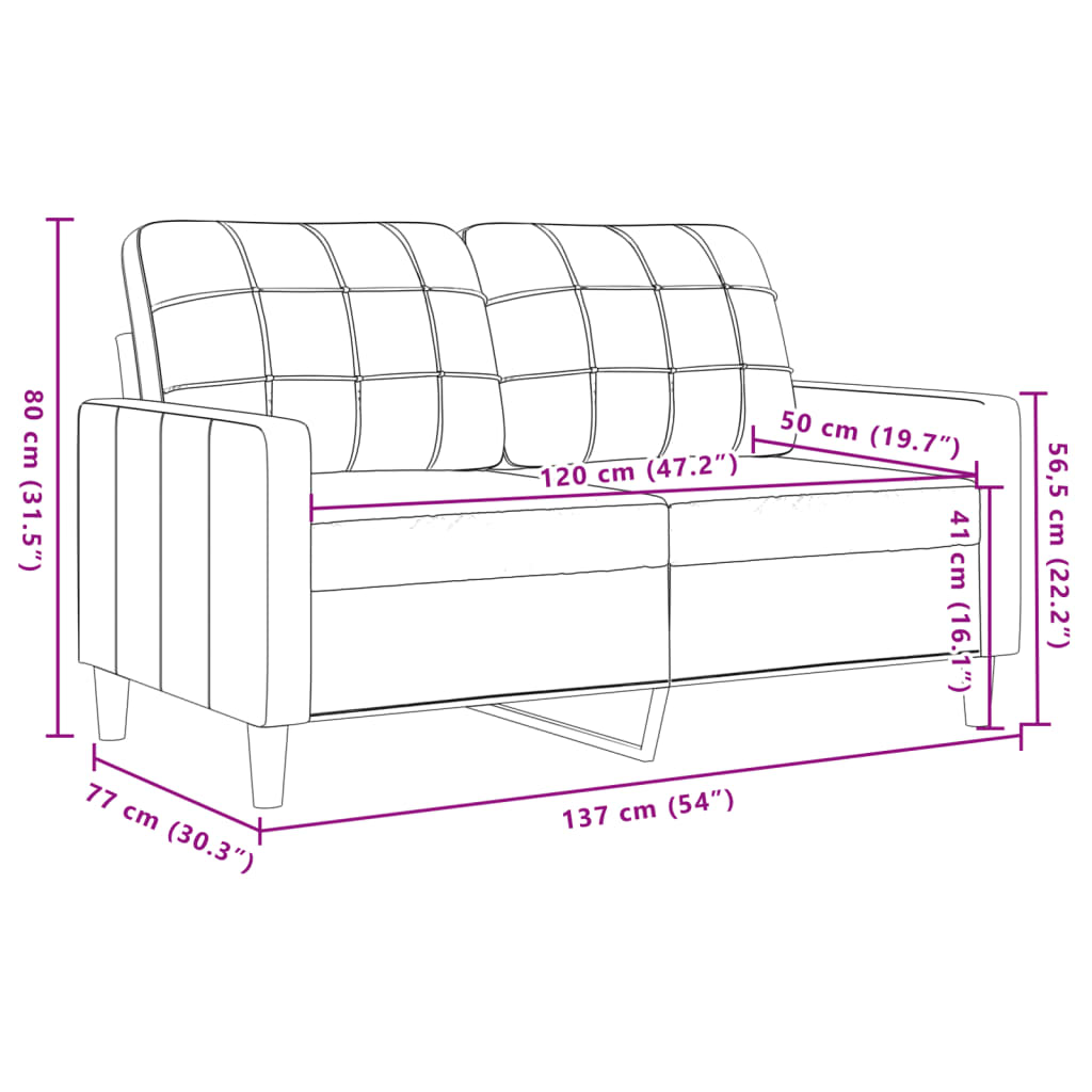 Ensemble de canapés 2 pcs avec coussins et traversins velours