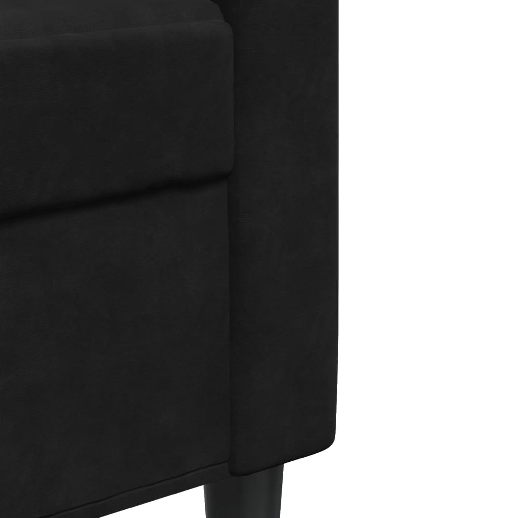 Ensemble de canapés 3 pcs avec coussins Noir Velours