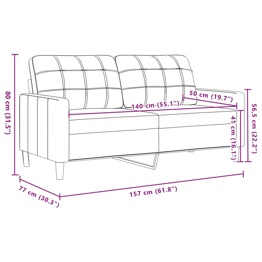 Ensemble de canapés 2 pcs avec coussins et traversins velours