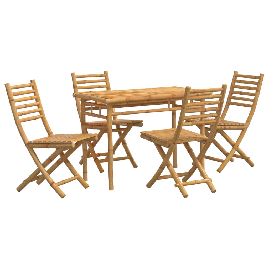 Ensemble à manger de jardin 5 pcs bambou