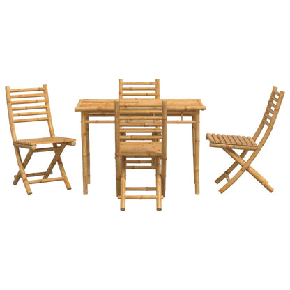 Ensemble à manger de jardin 5 pcs bambou