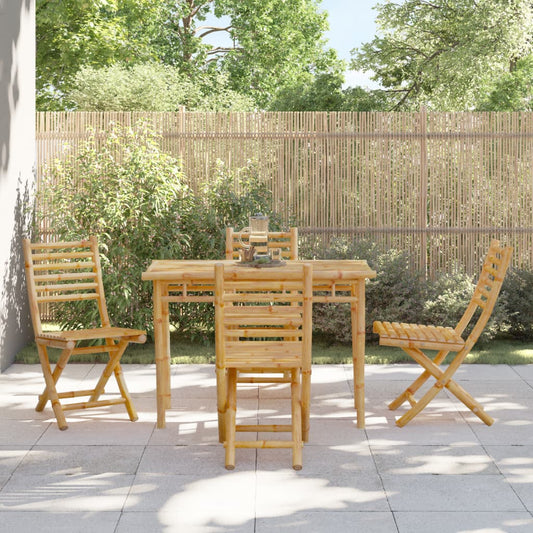 Ensemble à manger de jardin 5 pcs bambou