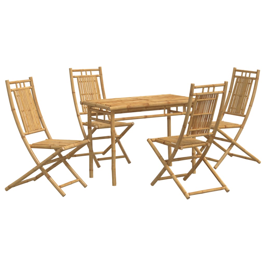 Ensemble à manger de jardin 5 pcs bambou