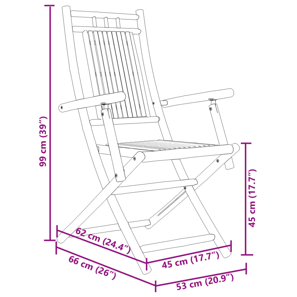 Ensemble de bistro 3 pcs bambou