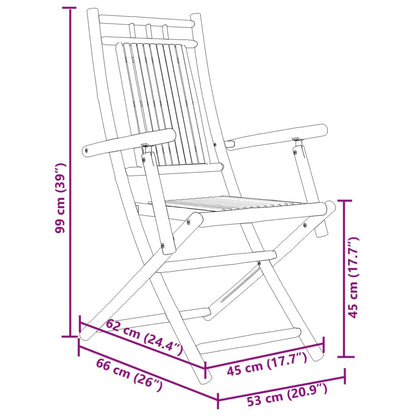 Ensemble de bistro 3 pcs bambou