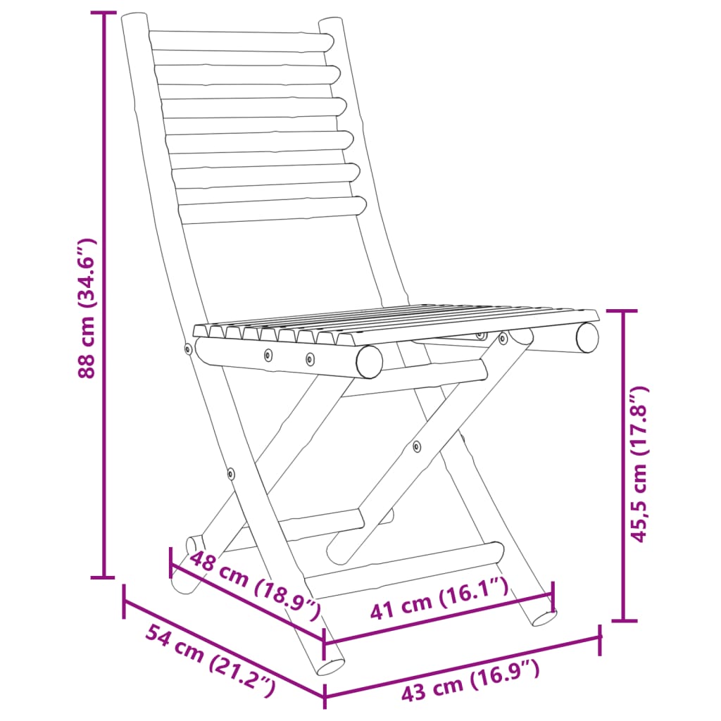 Ensemble de bistro 3 pcs bambou