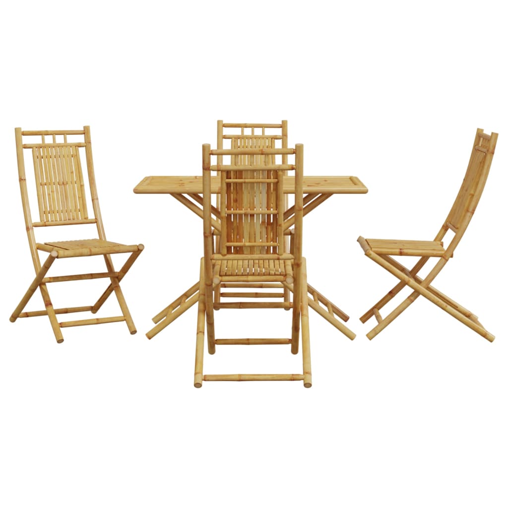 Ensemble à manger de jardin 5 pcs bambou