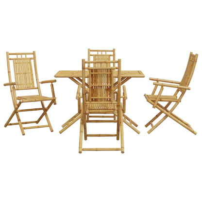 Ensemble à manger de jardin 5 pcs bambou