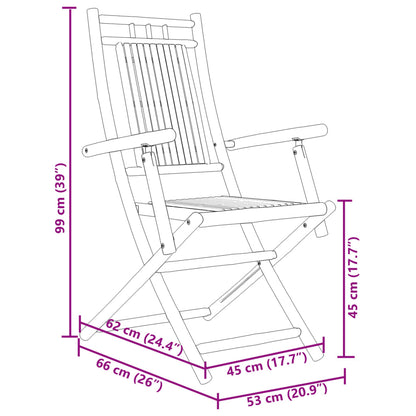 Ensemble à manger de jardin 5 pcs bambou