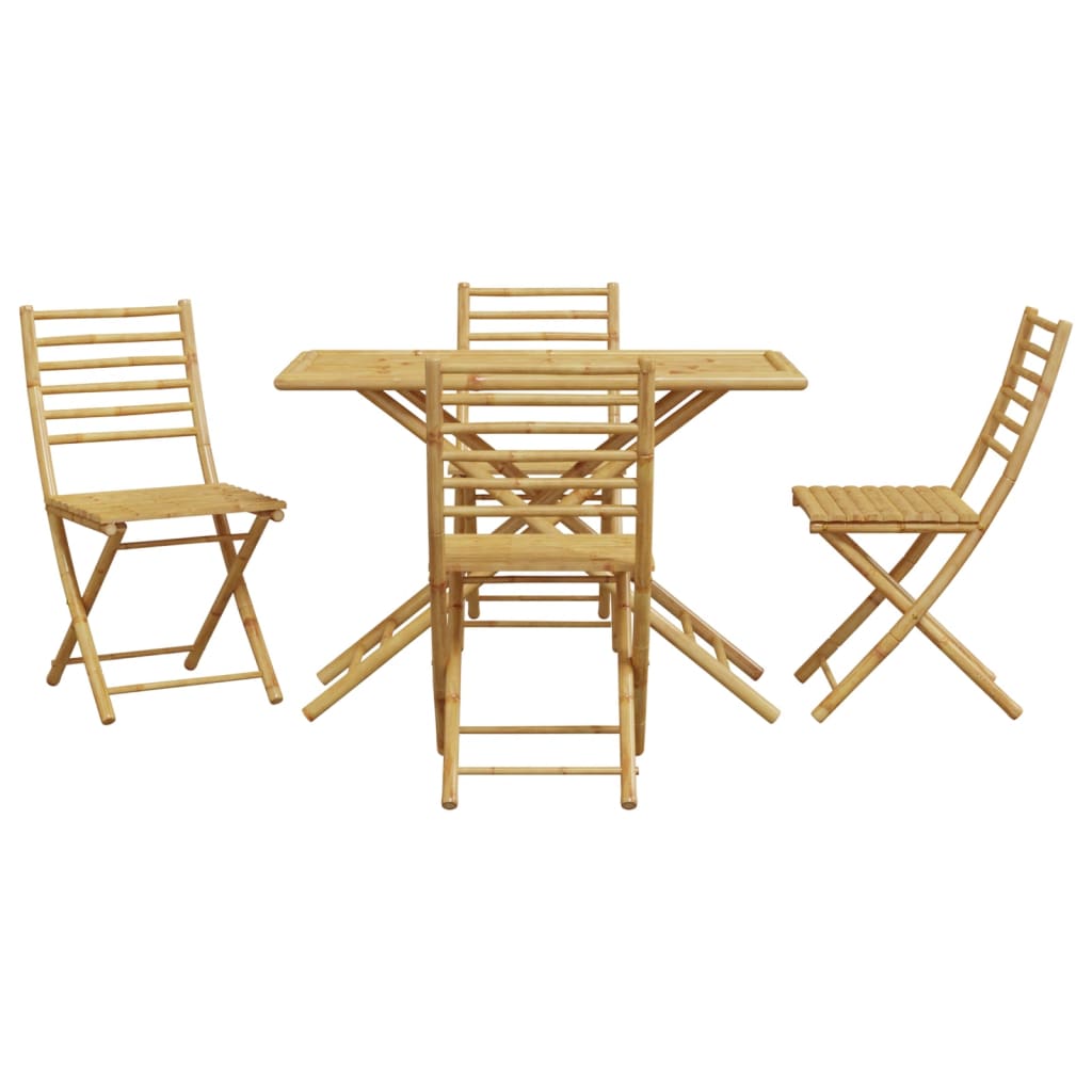 Ensemble à manger de jardin 5 pcs bambou