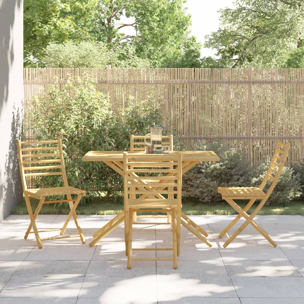 Ensemble à manger de jardin 5 pcs bambou