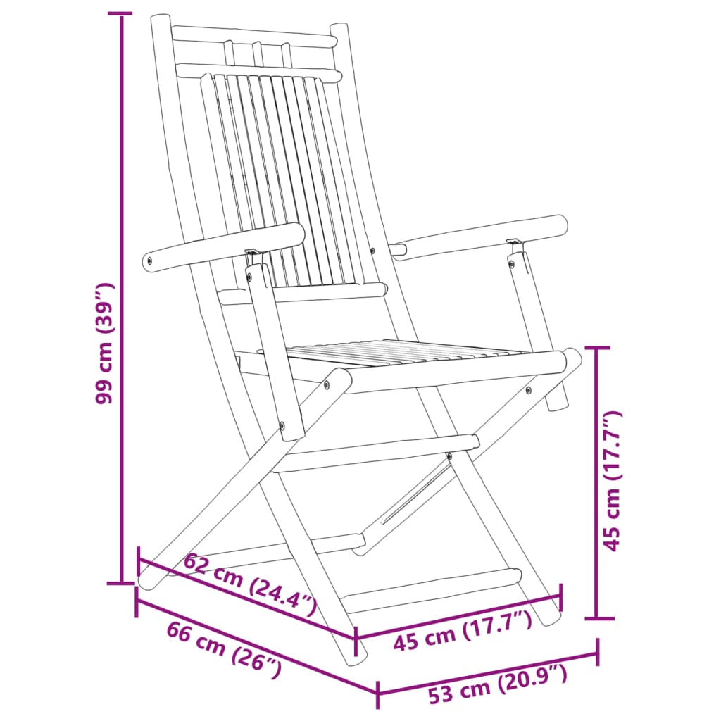 Ensemble de bistro 3 pcs bambou