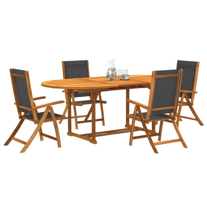 Ensemble à manger de jardin 5pcs bois d'acacia solide textilène