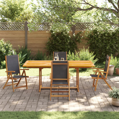 Ensemble à manger de jardin 5pcs bois d'acacia solide textilène