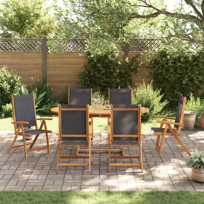 Ensemble à Manger de jardin 7pcs bois d'acacia solide textilène