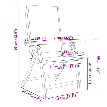 Ensemble à Manger de jardin 7pcs bois d'acacia solide textilène