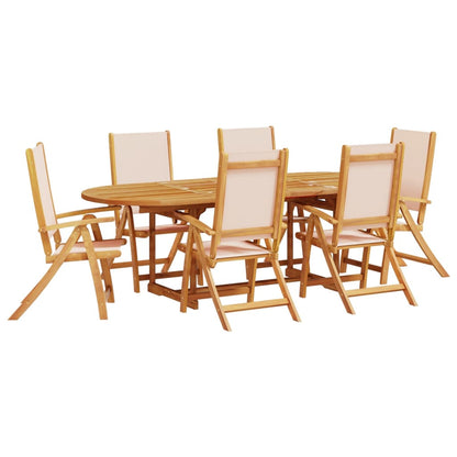 Ensemble à Manger de jardin 7pcs bois d'acacia solide textilène