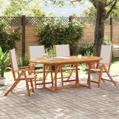 Ensemble à manger de jardin 5pcs bois d'acacia solide textilène